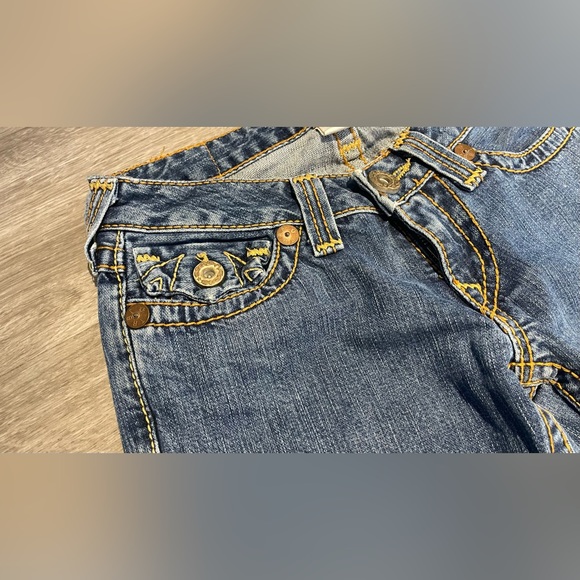 Vintage True Religion Jeans Snap Pocket Low Rise No Stretch Sz 26 Light Blue USA - Picture 7 of 12